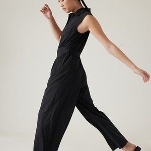 ATHLETA Brooklyn Heights Wide Leg Jumpsuit 10 ( M Medium ) Black #534779